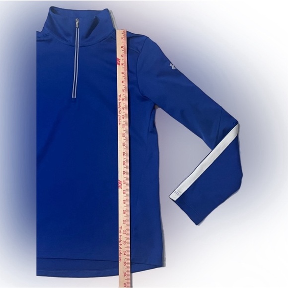 Under Armour Blue Long Sleeve Moisture Wick 1/4 Zip Women Small Reflective Top - Picture 4 of 6
